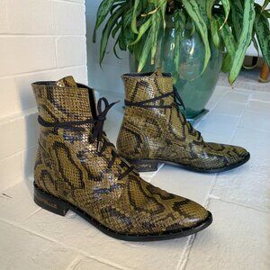 Freda Salvador Ralf Snakeskin Leather Boots Women's Size 8.5